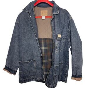 Vintage Gap Denim Premier Standard Faded Blue Trucker Barn Wool Lined Jacket M